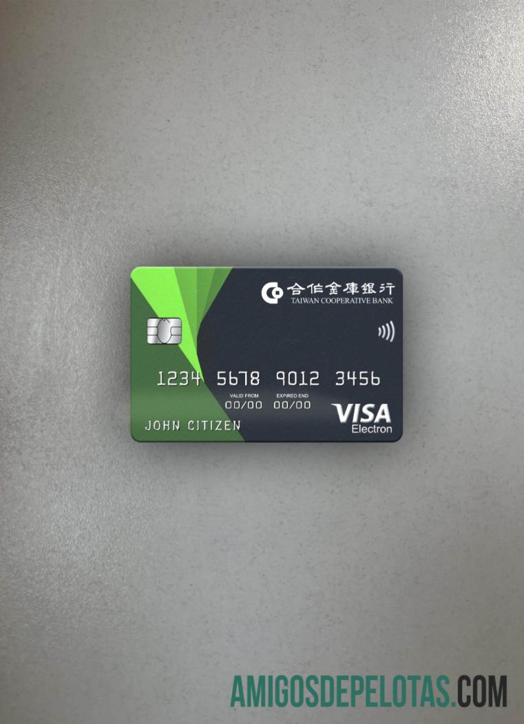 Cartão Visa Electron do Banco Cooperativo de Taiwan Photolook Front modelo